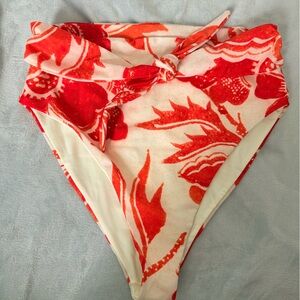 NWOT Mara Hoffman Red Floral Bikini Bottom